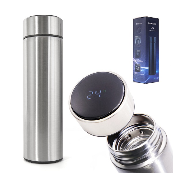 Stainless Steel Digital Flask Vacuum Thermal Flask with LED Temperature Display – Smart Flask